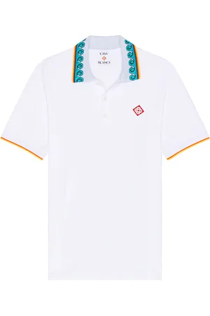 Casablanca Short Sleeve Polo in - White. Size M (also in ).