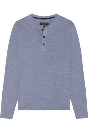 RAG&BONE Classic Flame Henley in - Grey. Size L (also in M).