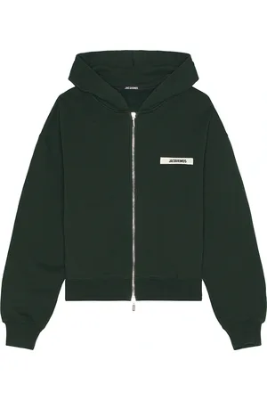 Jacquemus Le Hoodie Zip Gros Grain in - Dark Green. Size M (also in XL/1X).