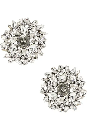 Saint Laurent Bo Dome Earrings in - Metallic Silver. Size all.