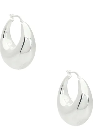 LOREN STEWART La Lune Hoop Earrings in - Metallic Silver. Size all.