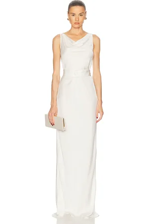 LAPOINTE Lightweight Satin Bias Belted Gown in - . Size 0 (also in 2, 4, 6).