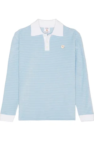 Casablanca Long Sleeve Velour Polo in - Baby . Size L (also in M, XL/1X).