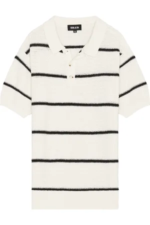 SER.O.YA Samuel Knit Polo Shirt in - White. Size L (also in S, M, XL/1X).