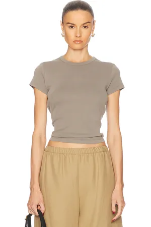 St Agni Organic Cotton Baby Tee in - ,Taupe. Size L (also in S, XL, XS).