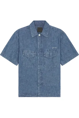 Givenchy Short Sleeve Chambray Shirt in - Blue. Size L (also in M, S, XL).