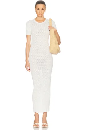 Loulou de Saison Aruba Dress in - White. Size L (also in M, S, XS).