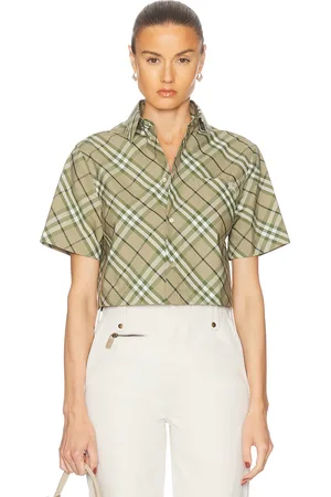 Burberry Button Up Top in - Green. Size 0 (also in 2, 4, 6).