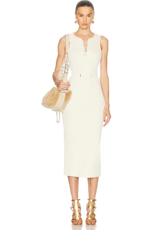Givenchy Lace Up Rib Tank Dress in - Neutral. Size L (also in S).