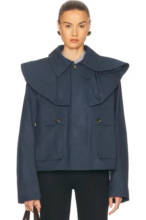 J.W.Anderson Cropped Trench Jacket in - Navy. Size L (also in S, XS).