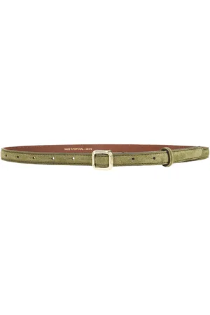 LIÉ STUDIO Georgia Slim Belt in - Green. Size 75 (also in 85, 95).