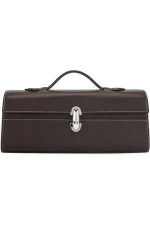 SAVETTE The Slim Symmetry Pochette Bag in - Chocolate. Size all.