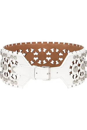 Alaïa Perforated & Studs Belt in - White. Size 80 (also in ).