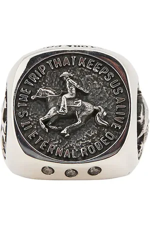 Maple Cowboy Signet Ring in - Metallic Silver. Size 11 (also in 9).