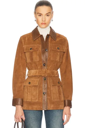 NILI LOTAN Mila Suede Jacket in - Brown. Size XS (also in ).