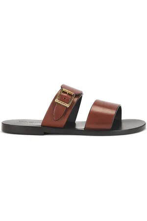 Saint Laurent Pepe Slide Sandal in - Brown. Size 36.5 (also in 36, 37, 37.5, 38, 38.5, 39, 39.5, 40).