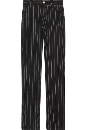 Carhartt Og Single Knee Pant in Rinsed Seaton Stripe Black & Wax - Black. Size L (also in M, XL/1X).