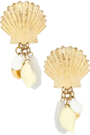Chloé Shell Earring in Gold in - Metallic Gold. Size all.