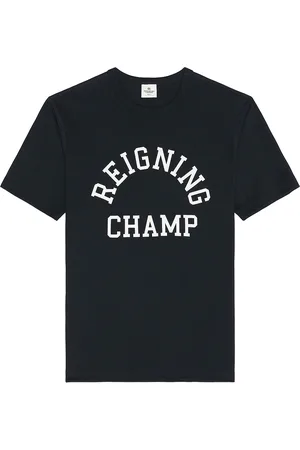 Reigning Champ Lightweight Jersey Arch Logo T-Shirt in - Blue. Size L (also in M, S, XL/1X).