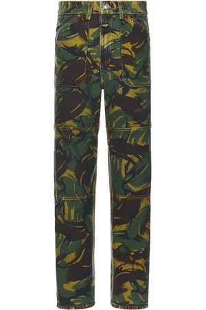 MARTINE ROSE Reversible Camo Jean in - Green. Size L (also in M, S).