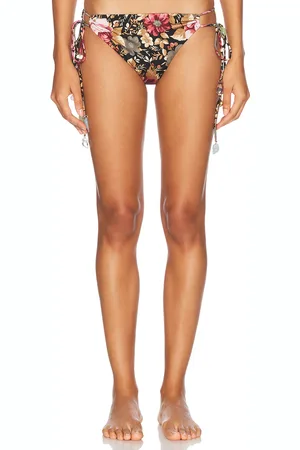 Chloé Roses Print Bikini Bottom in - Wine. Size 40 (also in 42).