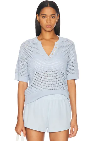 Varley Callie Knit Top in - Baby Blue. Size S (also in XS).