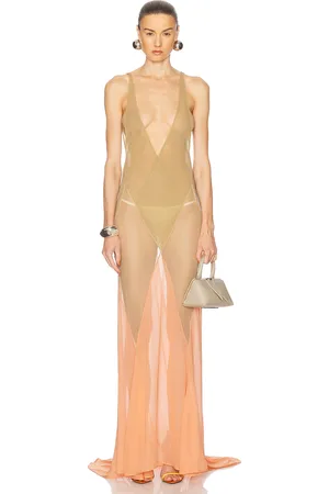 The Attico Long Dress in - Cream,Peach. Size 40 (also in ).