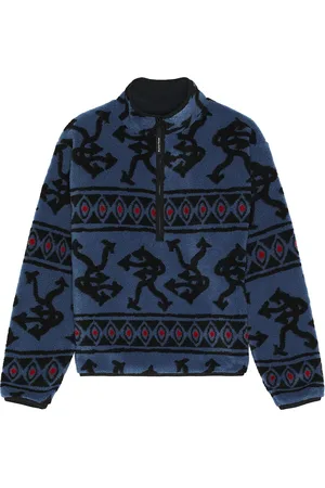 District Vision Half-Zip Pile Fleece in - Blue. Size L (also in S).