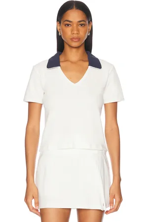 The Upside Jacobs V Neck Collared Polo Top in - . Size L (also in M, S, XS).