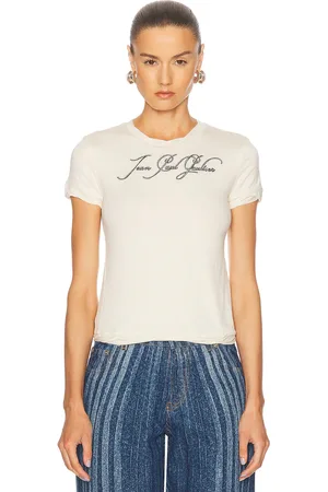 Jean Paul Gaultier Tattoo Baby Tee in - Cream. Size L (also in S, XS).