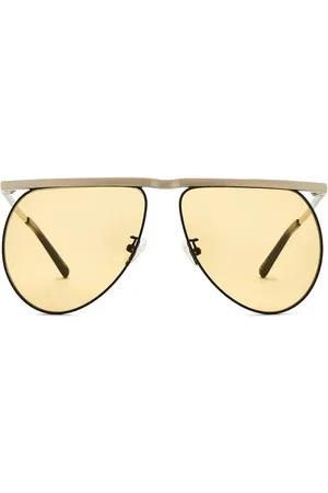 The Attico Mina Sunglasses in Silver Black & Peach - Metallic Silver. Size all.