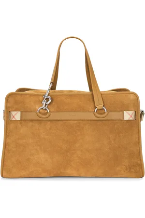 Burberry Suede B Clip Weekend Bag in - Brown. Size all.