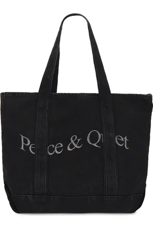 Museum of Peace and Quiet Wordmark Denim Boat Tote in - Black. Size all.