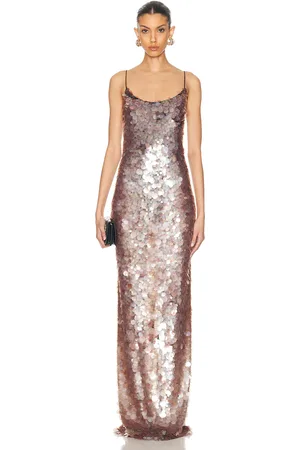 Ilkyaz Ozel Isis Dress in - Metallic Neutral. Size 36 (also in ).