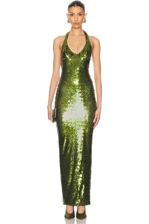 Ilkyaz Ozel Coralie Dress in - Green. Size 34 (also in 36, 38, 40).