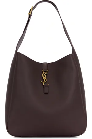 Saint Laurent Large Le 5 A 7 Supple Bag in - Wine. Size all.