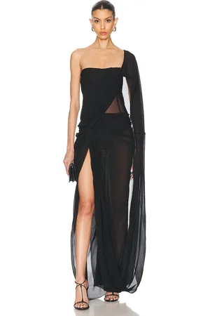 Stella McCartney Creponne Asymmetric Drape Maxi Dress in - . Size 36 (also in 40).