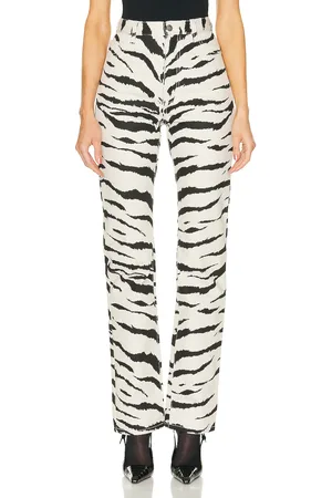 Alaïa Straight Pants in - Black,White. Size 38 (also in ).