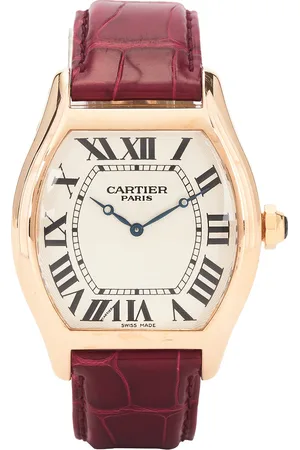 Cartier Tortue XL Dial Watch in - Wine,Metallic . Size all.