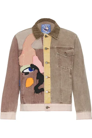 KIDSUPER STUDIOS Patchwork Face Colorblocked Twill Jacket in - Brown. Size L (also in M, S, XL).