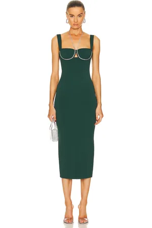 GALVAN Celeste Dress in - Dark Green. Size L (also in ).