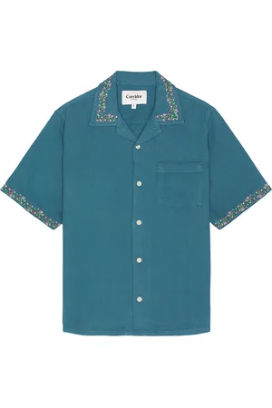 Corridor Hopsack Embroidered Camp Shirt in - . Size L (also in M, S).