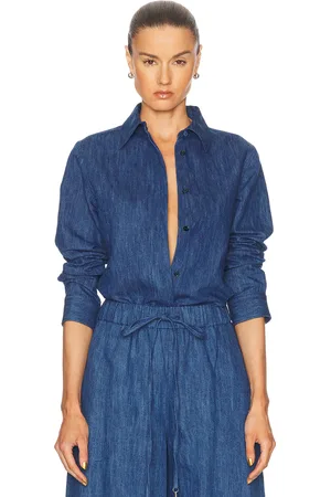GABRIELA HEARST Judie Shirt in - Blue. Size 38 (also in 40).