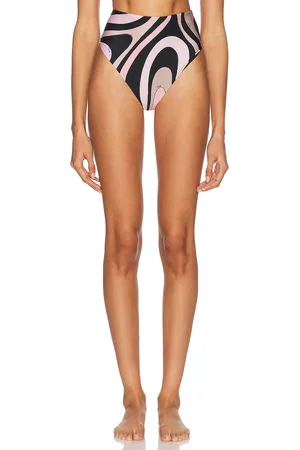 Emilio Pucci High Waisted Bikini Bottom in - Black,Pink. Size L (also in XS).