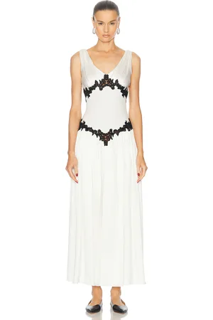 GABRIELA HEARST Highland Dress in - Ivory. Size 36 (also in ).