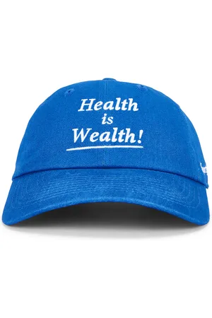Sporty & Rich Health Is Wealth Hat in - Blue. Size all.