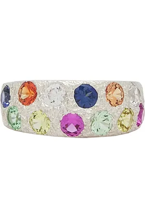 Bleue Burnham Riviera Ring in - Metallic Silver. Size R (also in ).