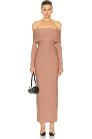 Alaïa Off The Shoulder Dress in Nude in - Nude. Size 40 (also in ).