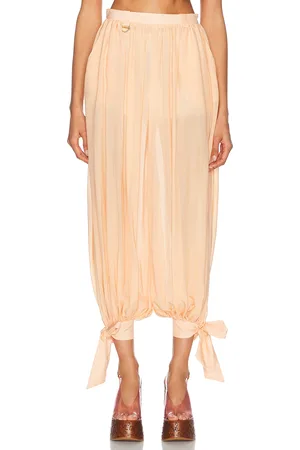 Chloé Ribbon Tied Trouser in - Peach. Size 40 (also in ).