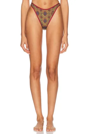Heavy Manners High Cut Full Bikini Bottom in - Olive. Size L (also in XS, S, M, XL).